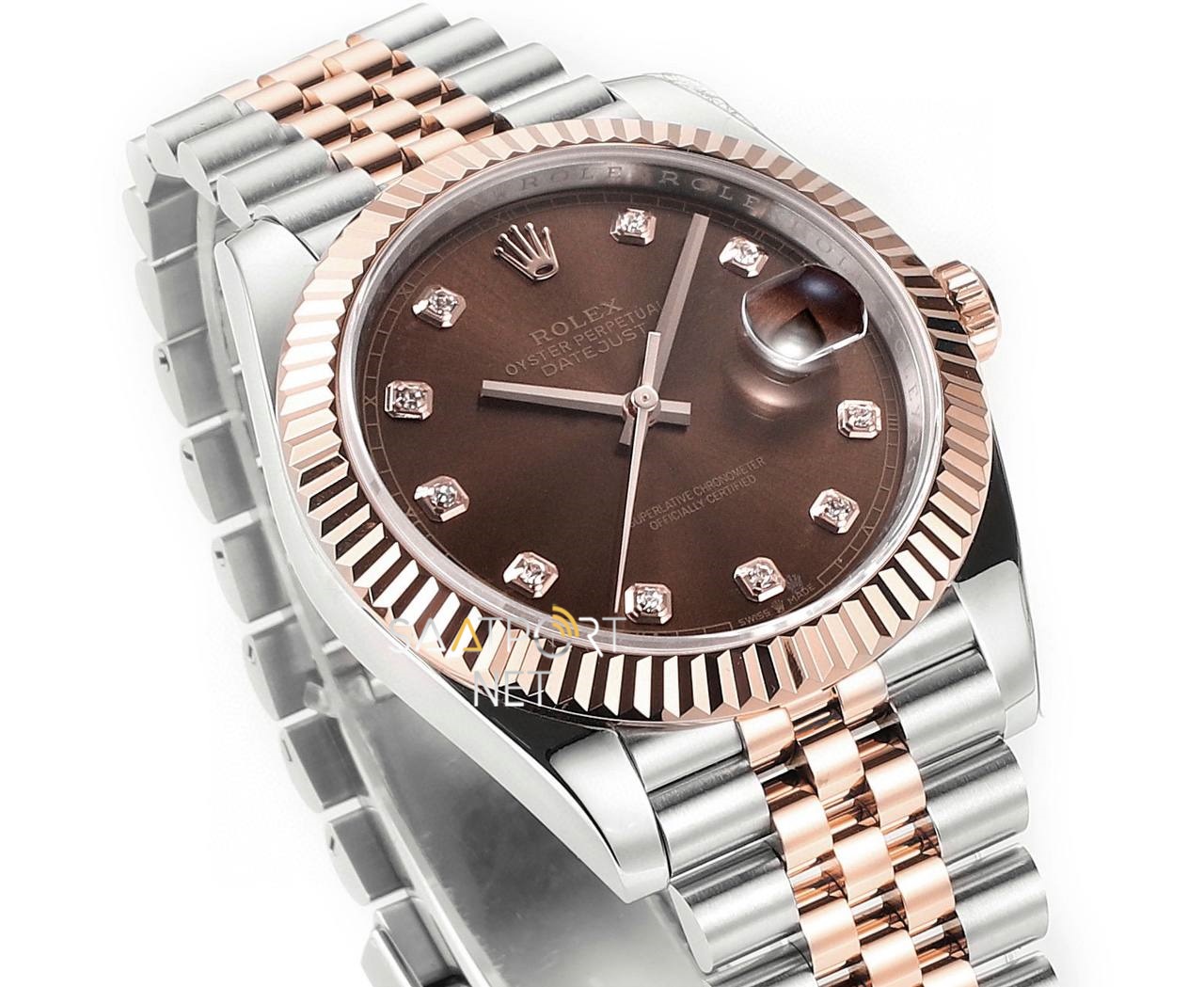 Rolex Datejust 41mm Rose Gold Two Tone Chocolate 126331