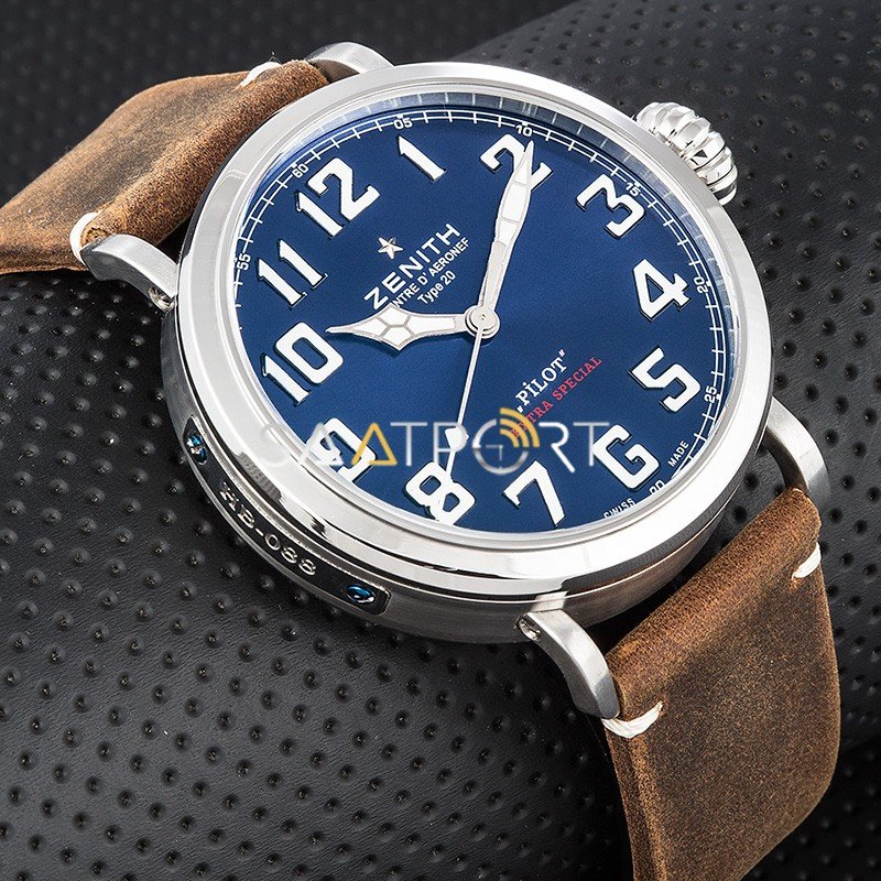 Zenith Pilot Montre Mavi Otomatik Taba