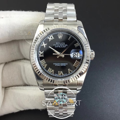 Rolex DateJust 36 mm 116234 ARF 1-1904L  Steel Black Dial Roman Jubilee SUPER CLON  3135 V2