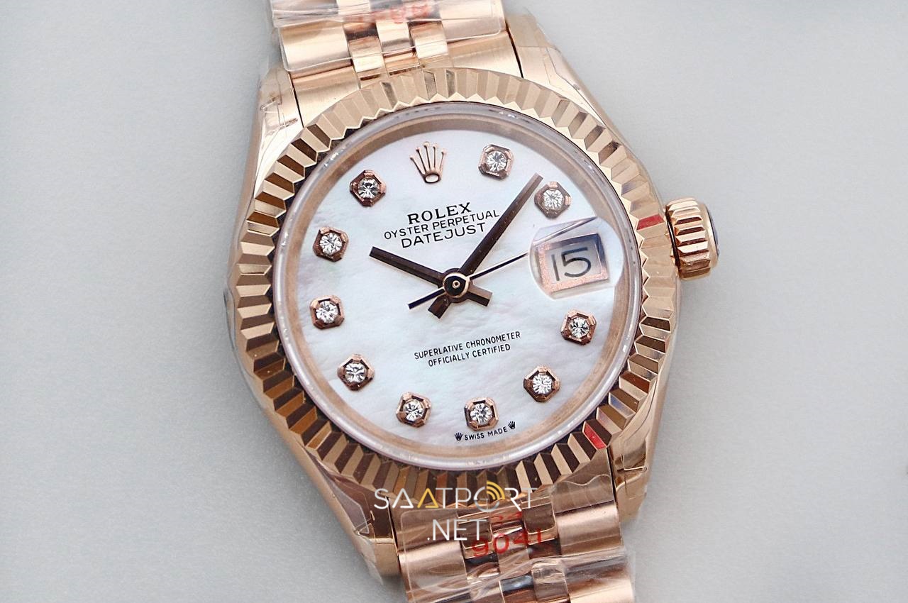 Rolex Lady Datejust 28mm Sedef Kadran Full Rose Eta