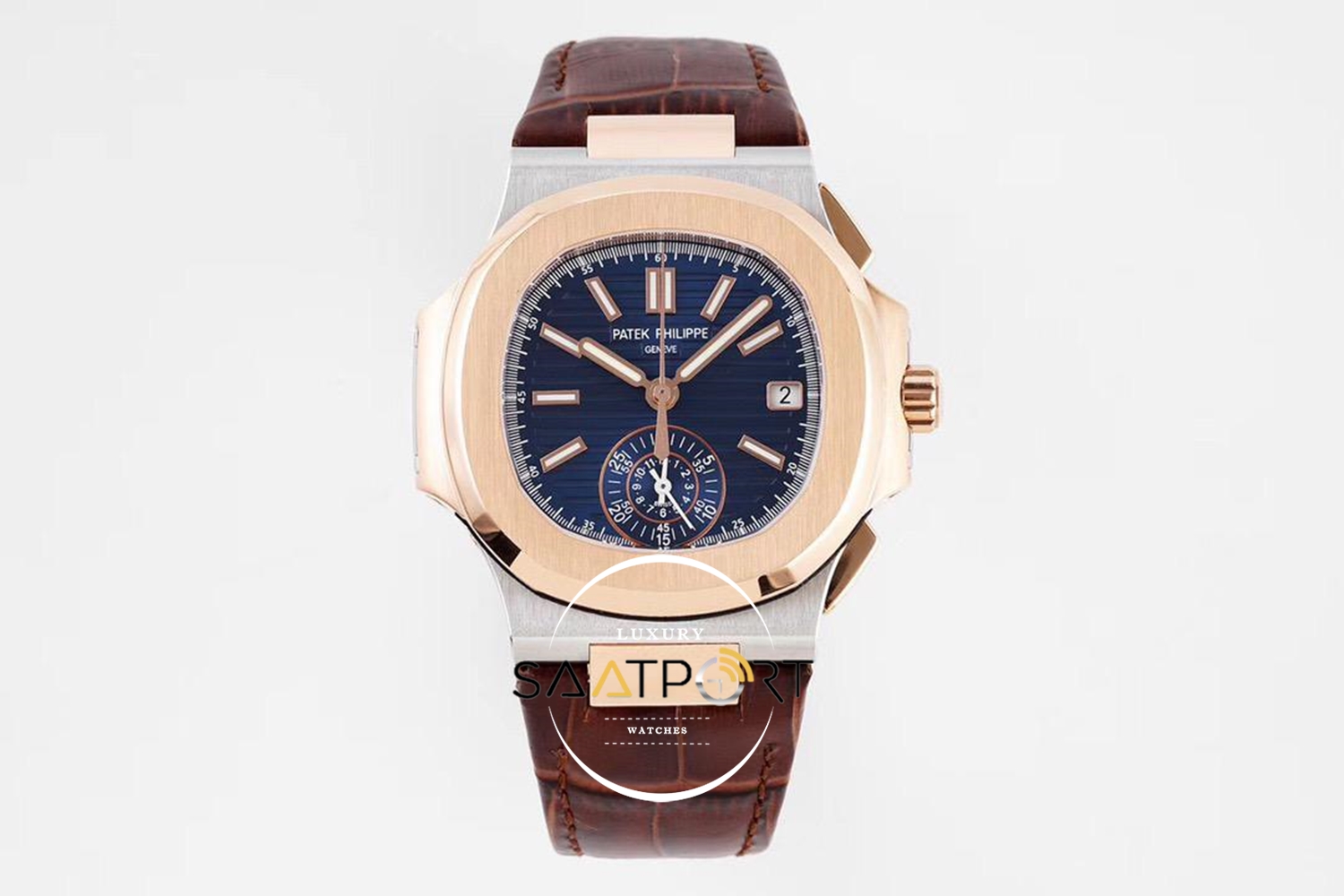 Patek Philippe Nautilus 5980R-001 Mavi Kadran 18K Altın Kaplama