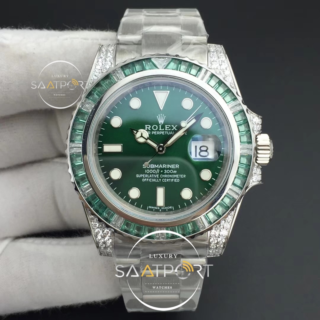 Rolex Submariner 116610 LV Green Diamonds Bezel Noob