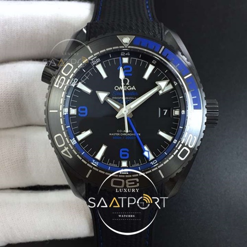 OMEGA Planet Ocean 45.5mm Deep Black blue Real Ceramic VSF Best Edition on Black