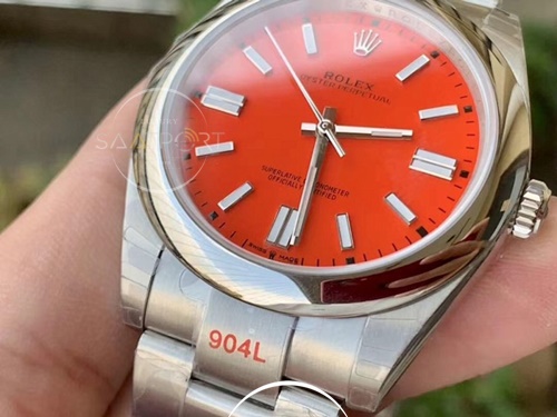 Rolex Oyster Perpetual 41 Coral Red 124300 Super Clon