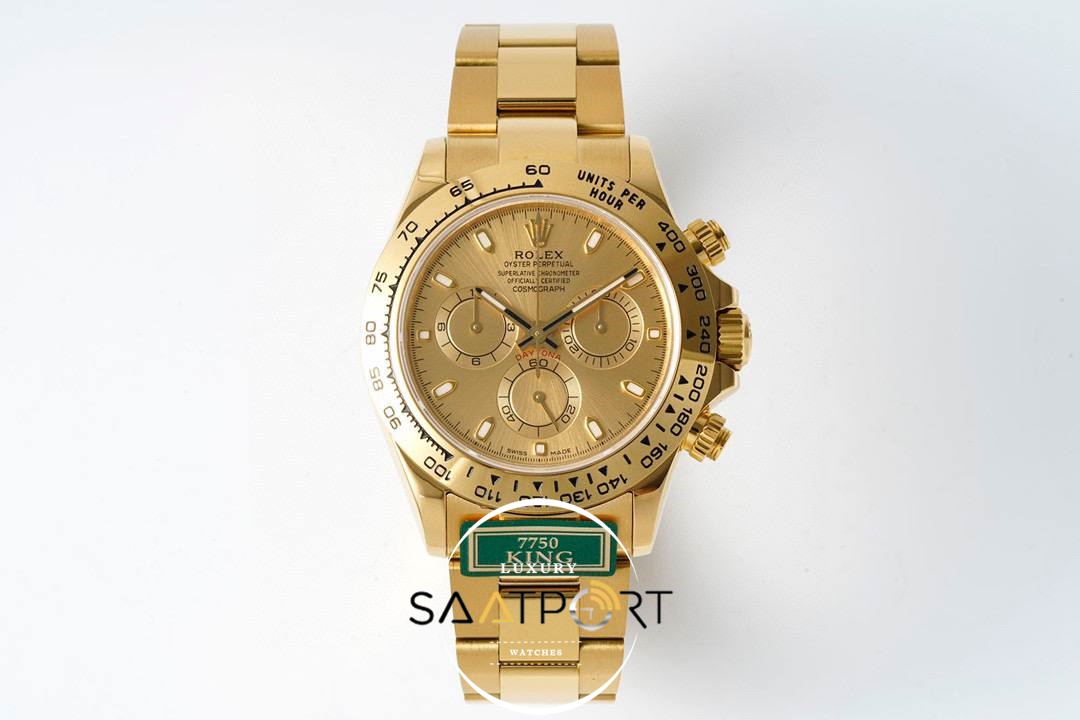 Rolex Daytona 116508 King Factory Gold Kadran 40 mm Gold Kasa Super Clone ETA