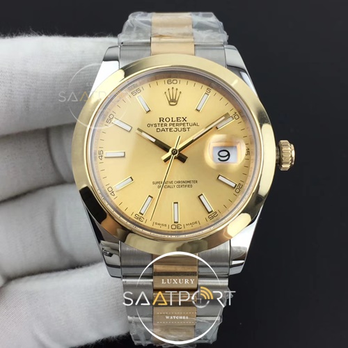 Rolex DateJust 126303 II 41mm GMF Best Edition YG Wrapped YG Sticks Dial on SSYG Oyster Bracelet 3235