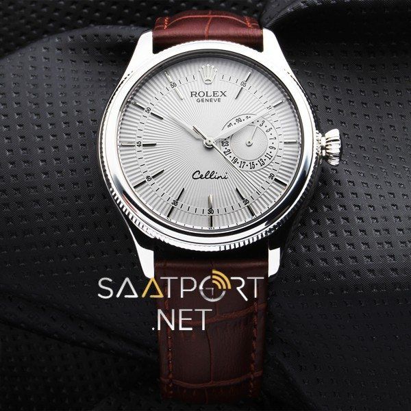 Rolex Cellini 50519 Time Kahverengi Deri Kordon