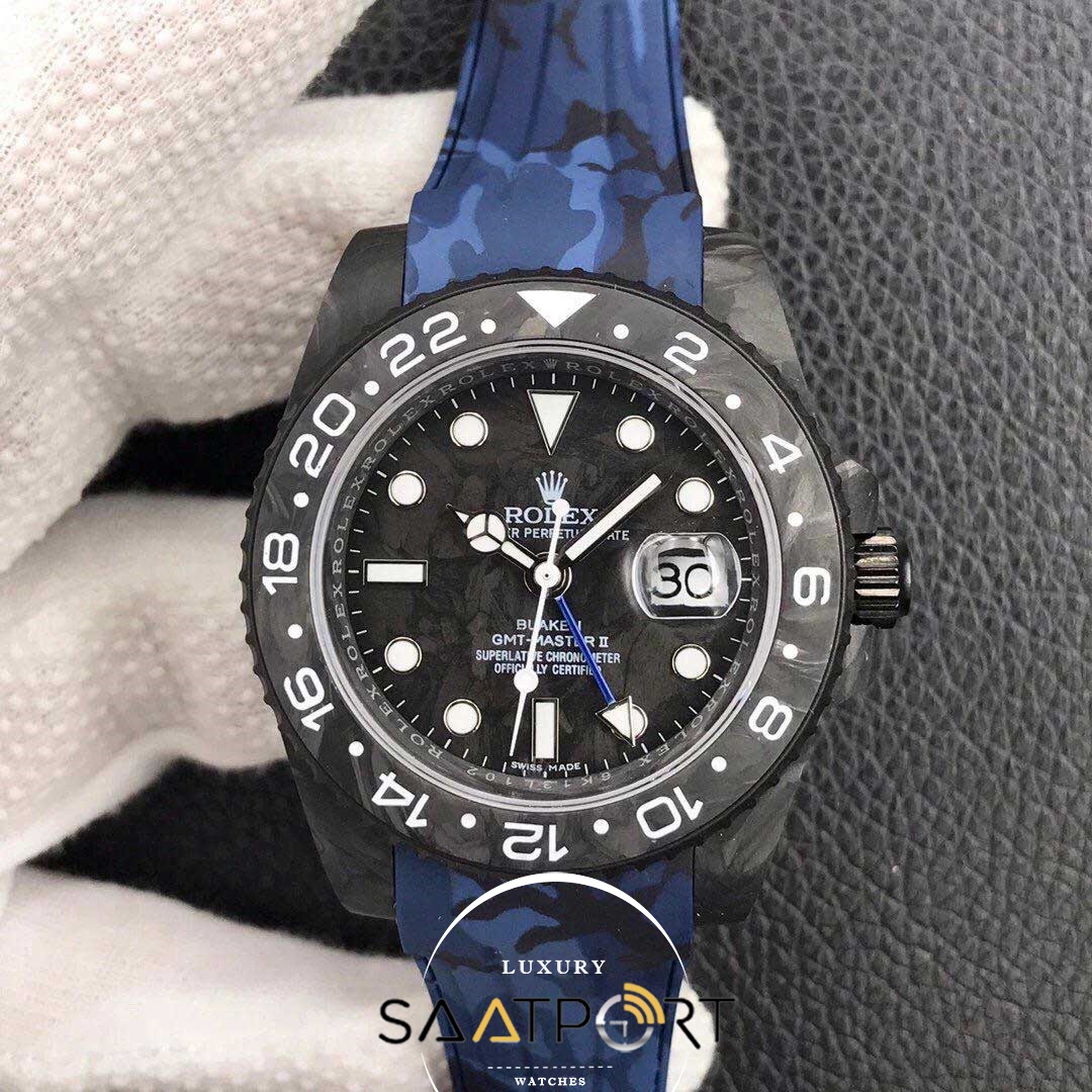 Rolex Gmt Master Karbon Kasa Swiss Super Clone 3186 Eta Mekanizma