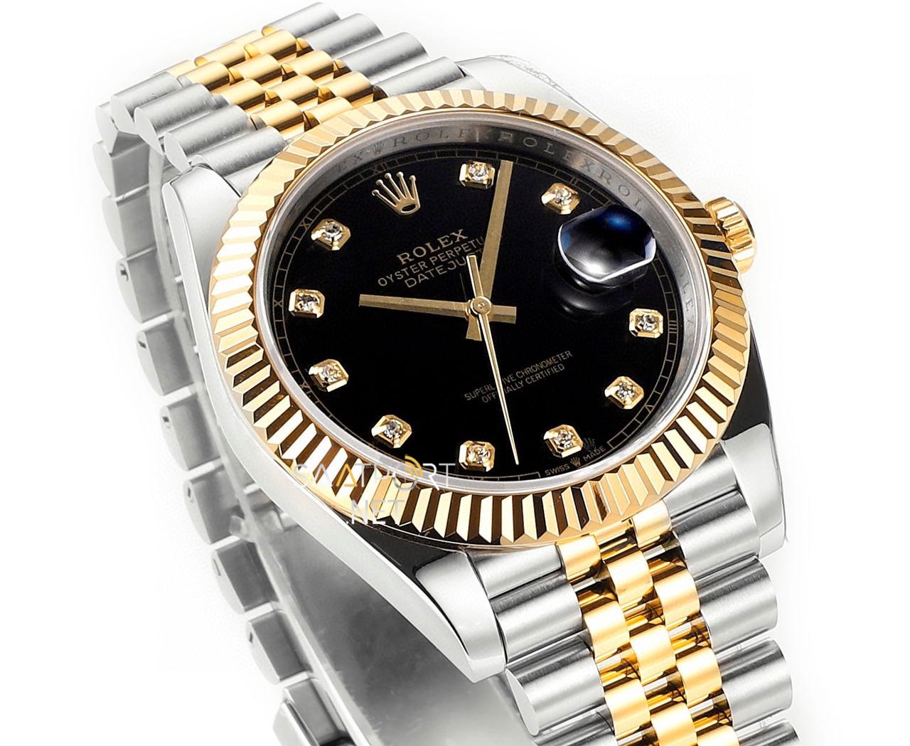 Rolex Datejust 41 mm 126333 Two Tone Taşlı Kadran Super Clone Eta