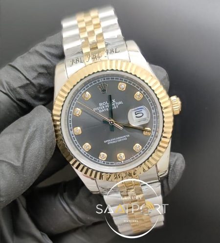 Rolex Saat Datejust Taşlı Gri Kadran Otomatik Mekanizma Gold Jubile Kordon