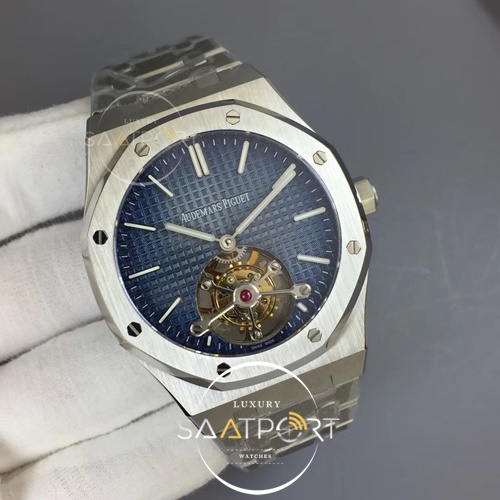 Royal Oak SS Tourbillon Blue Gradient Textured Dial on SS Bracelet