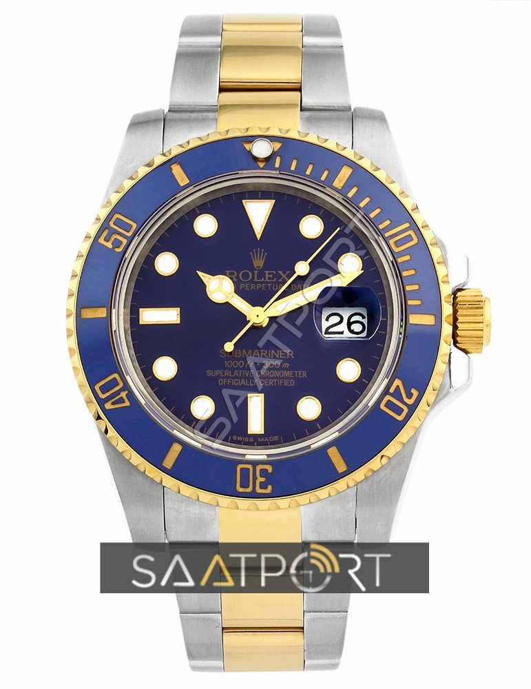 Rolex Submariner Two Tone Eta Lacivert 3135