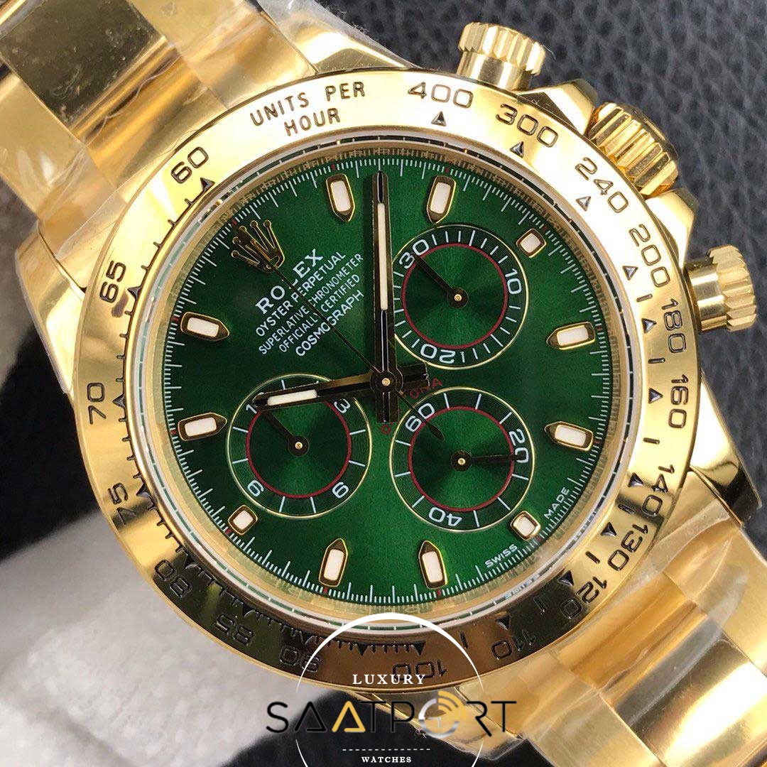 Rolex 116508 Eta Saat Daytona 40 mm Yeşil Kadran 4130 Super Clone