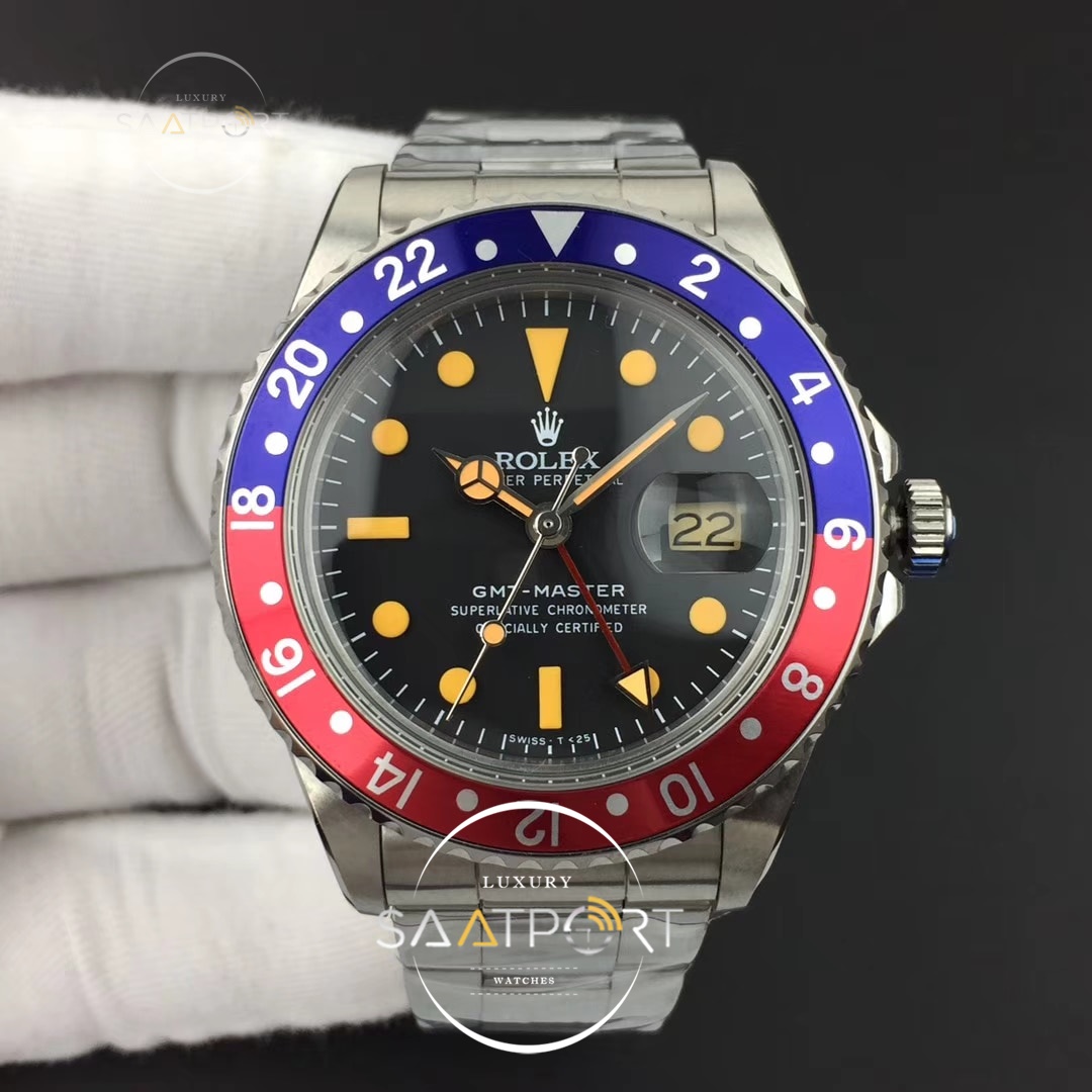 Rolex GMT-Master 1675 BlueRed Bezel BP Maker Vintage Markes Black Dial 2836