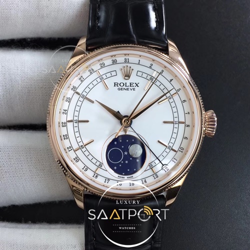 Rolex Cellini 50535 Noob 1-1 Best Edition White Dial on Brown Leather Strap Super Clon