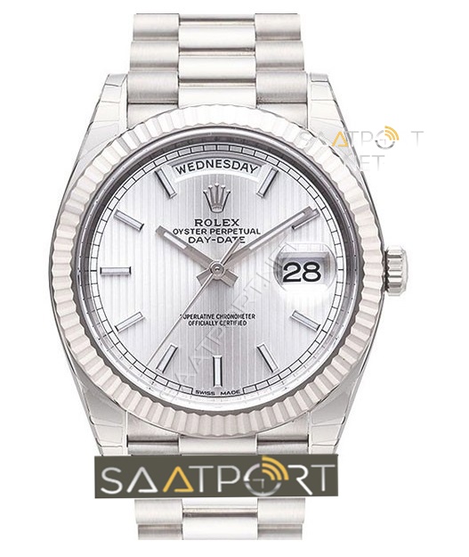 Rolex Day Date 40 white gold silver