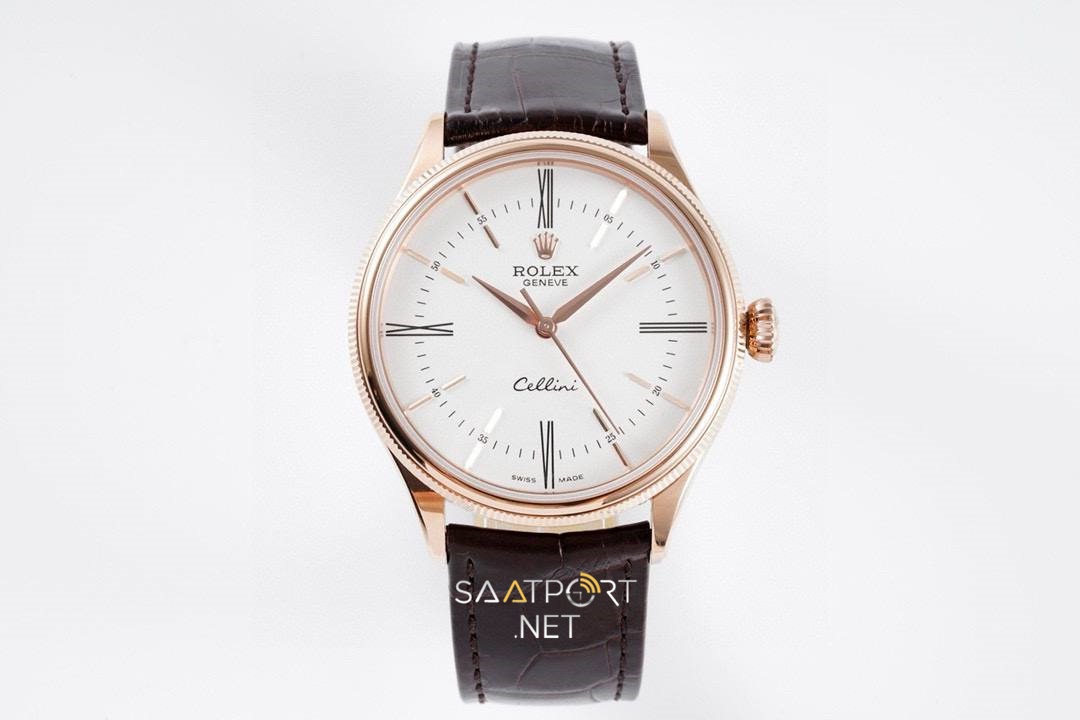 Rolex Cellini Time  Rose White 50509 Super Clone Eta Saat