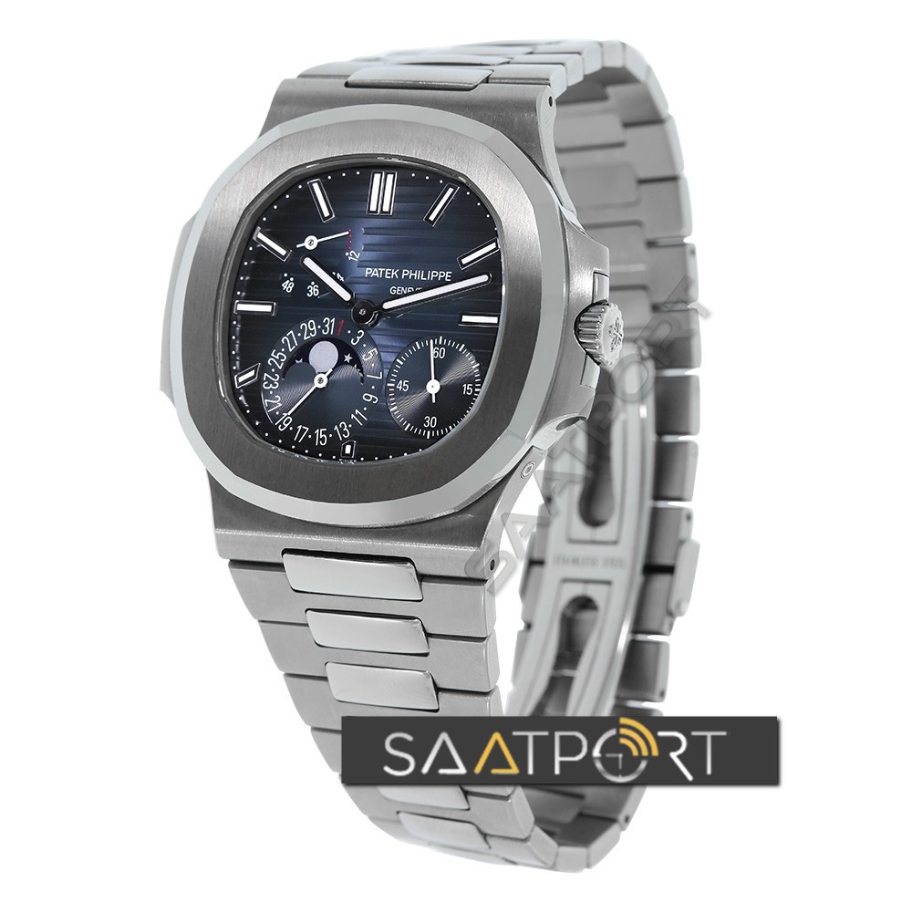 Patek Philippe Nautilus Stainless Steel Moonphase Blue Dial 57121A-001