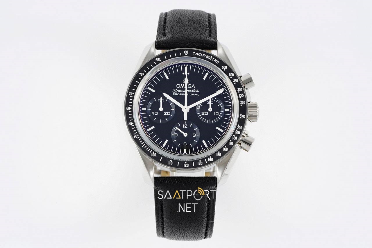 Omega SpeedMaster MoonWatch Siyah Deri Kordon VENUS75 Super Clone Eta