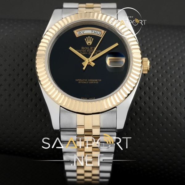 Rolex Day Date Two Tone Siyah Kadran