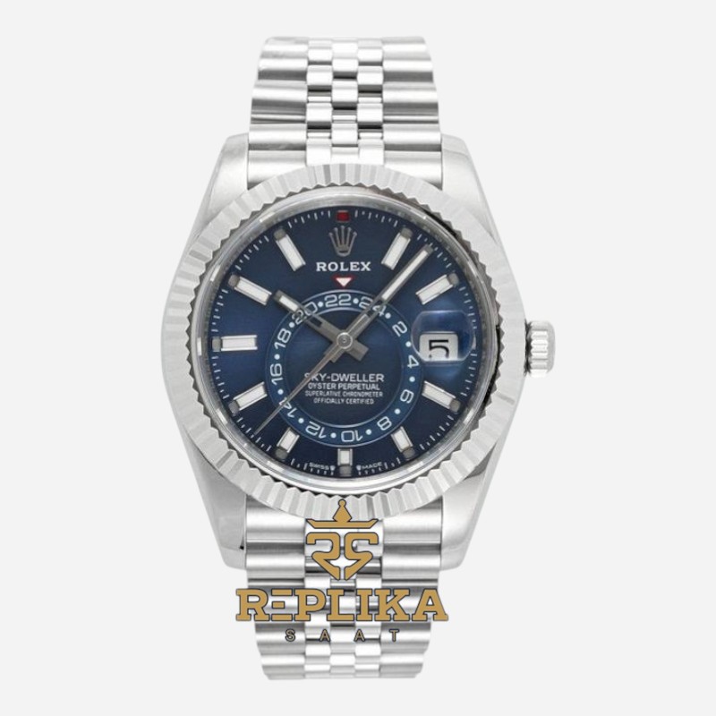 Rolex Sky Dweller 336934 Mavi Kadran 904L Jubilee 9002 Super Clone ETA