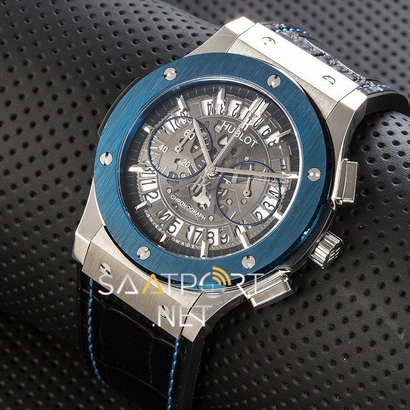 Hublot Fusion Blue Skeleton Chronograph