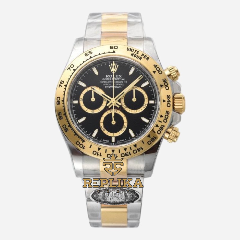 Rolex Daytona 126503 Two Tone Oystersteel 40mm Siyah Kadran Clean 4131 Super Clone ETA