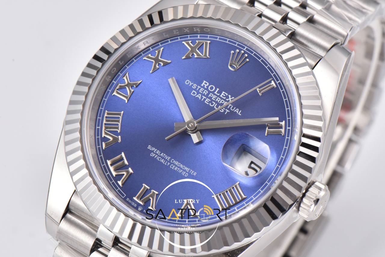 Rolex Datejust Roman Rakamlı Mavi Kadran Clean Factory 3235 Super Clone ETA