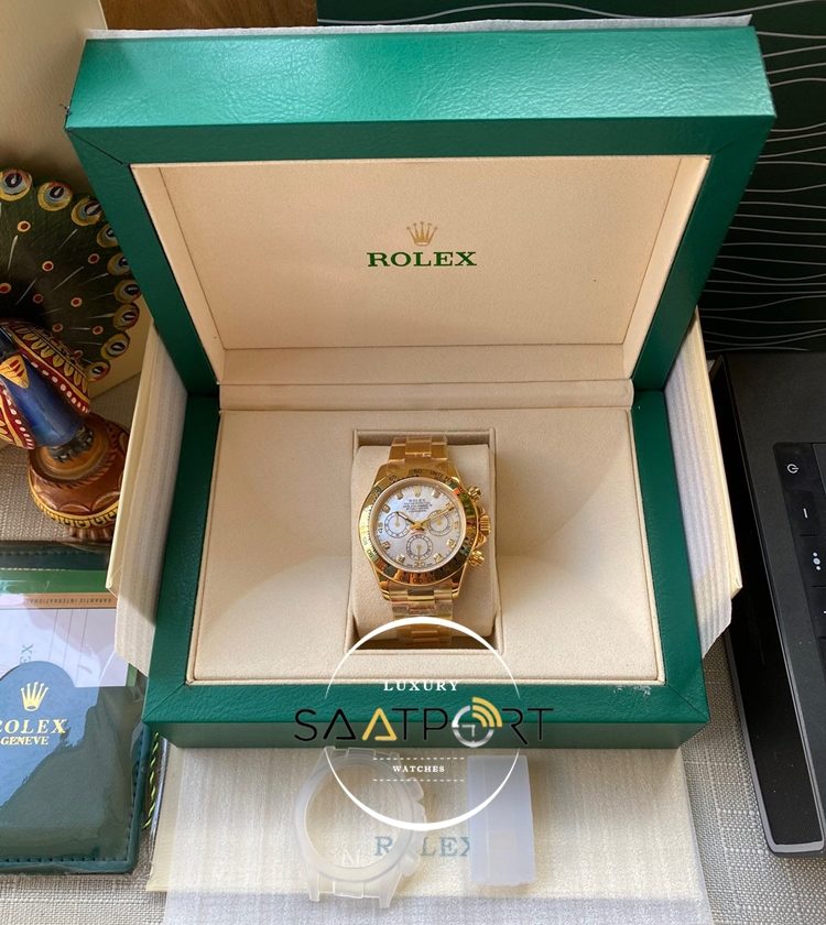 Rolex Cosmograph Daytona 116523 Taşlı Beyaz Kadran Super Clone ETA