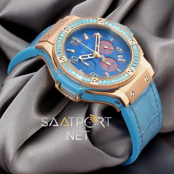 HubLot Pop Art Yellow Blue Bayan Saati