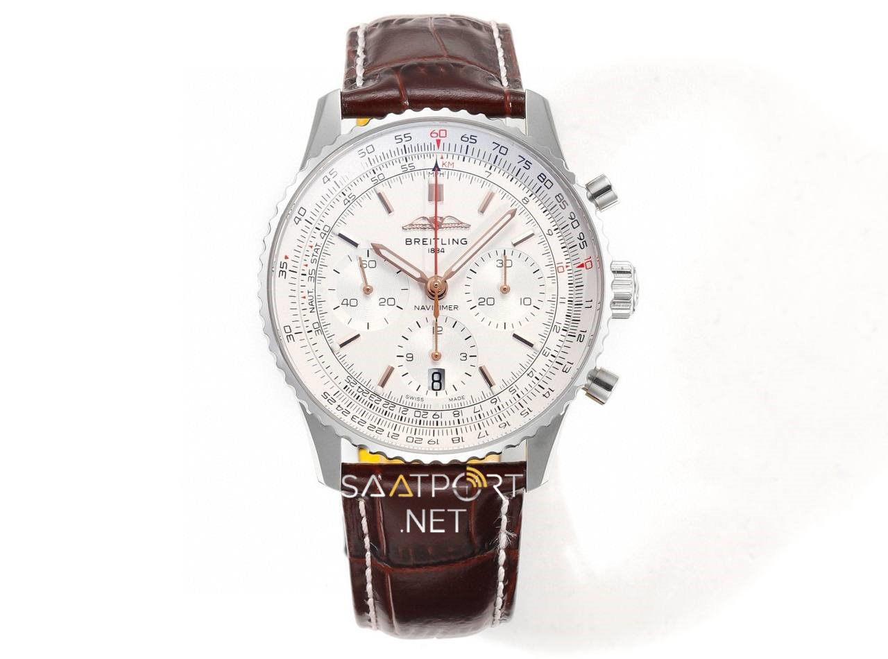 Breitling Navitimer White  Dial Chronograph 41mm Eta Saat