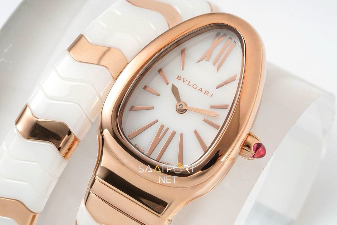 Bulgari Serpenti Yılan Modeli Rose Beyaz Seramik Super Clon Eta