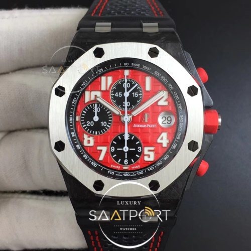 Royal Oak Offshore Singapore Grand Prix Forged Carbon JF Best Edition on Leather Strap A7750 V2