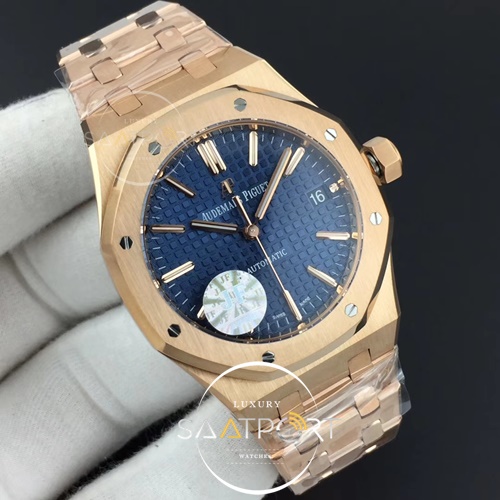 Royal Oak 37mm 15450 RG JF 1-1 Best Edition Blue Dial on RG Bracelet A3120 V3