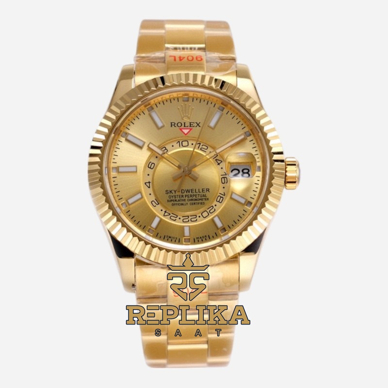 Rolex Sky-Dweller 326938 Gold Dial 42mm Super Clone ETA