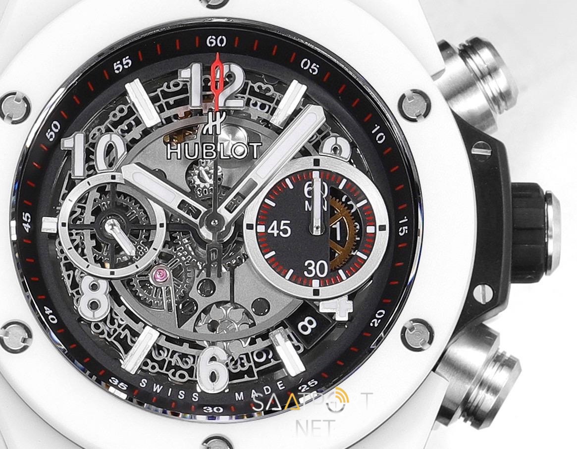 Hublot Big Bang Unico Beyaz Seramik İskelet Kadran Super Clone ETA