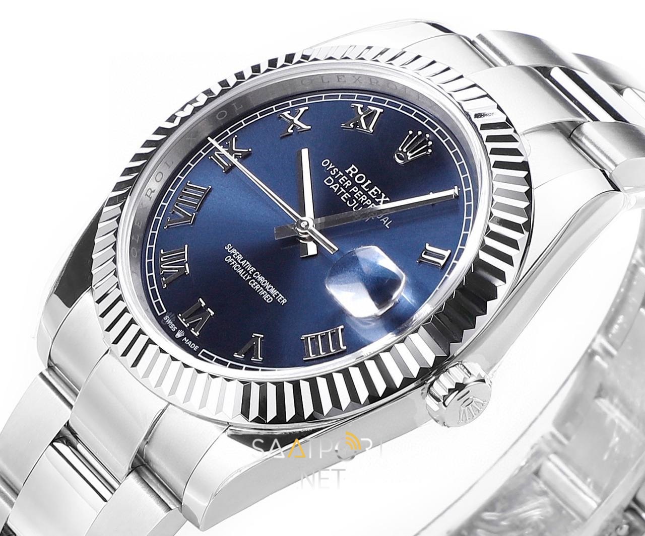 Rolex Datejust 41mm Azurro Blue Roman Oyster Super Clone Eta