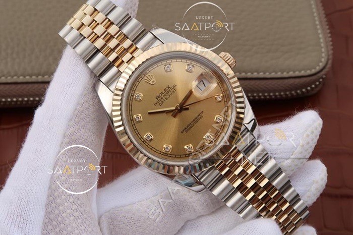 Replika Rolex Datejust 36mm Sarı Kadran