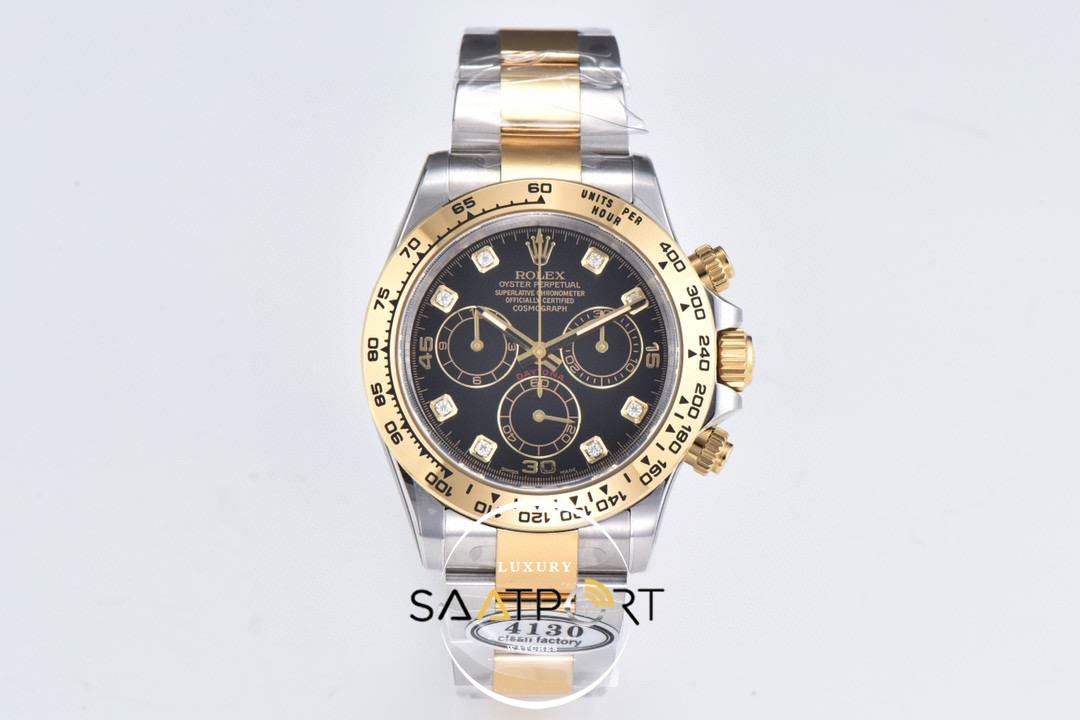 Rolex Daytona 116503LN Clean Factory 40 mm Taşlı Siyah Kadran Super Clone ETA