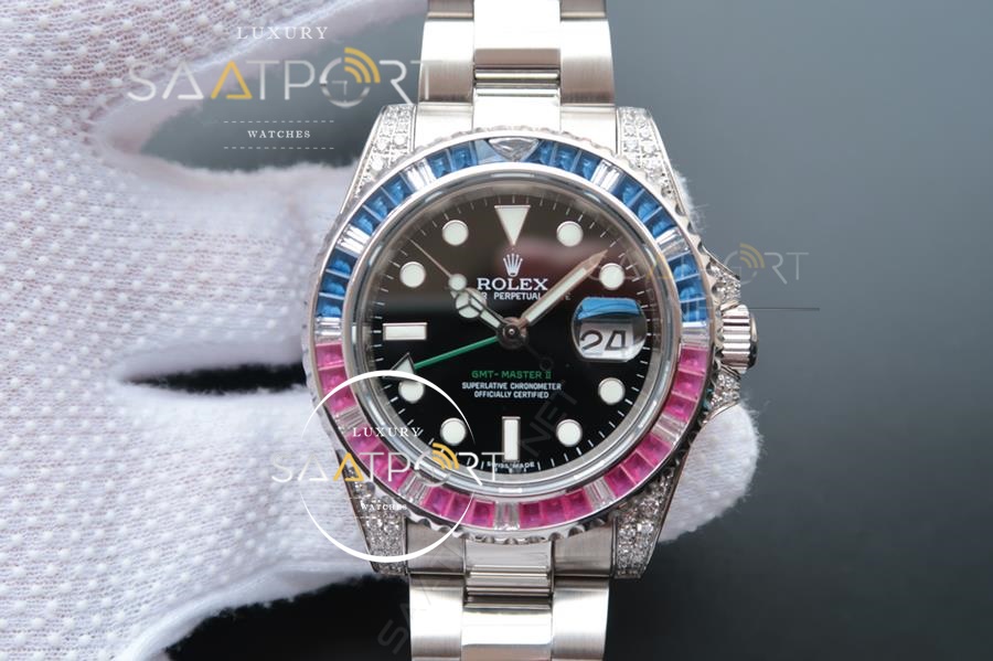 Rolex GMT MASTER II 116759 Baget Taşlı 3186 ETA