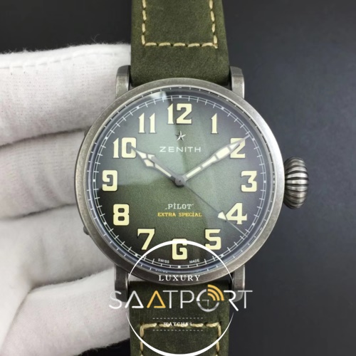 Zenith Pilot Type 20 Extra Special 40mm Aged  Asso Strap Green