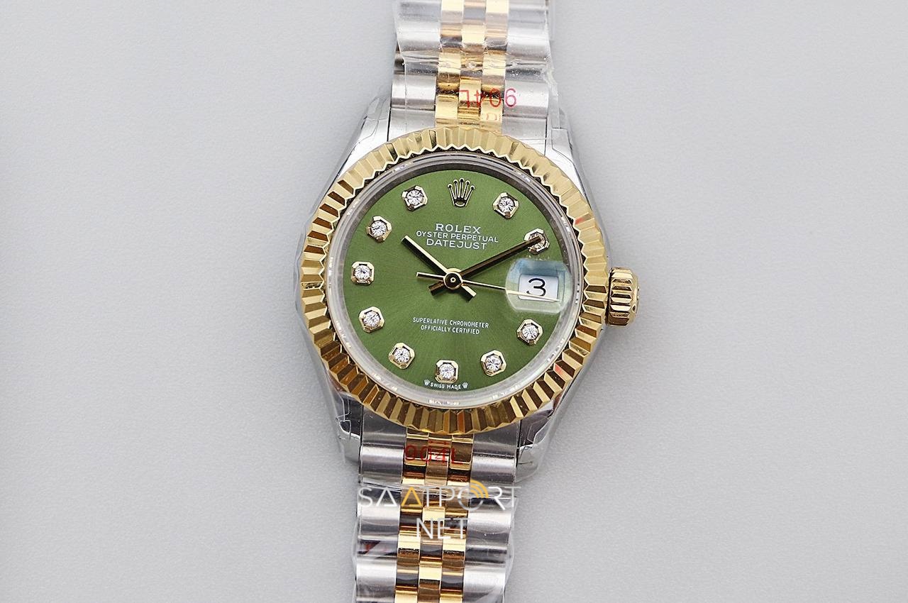 Rolex Lady Datejust 28mm Green Dial 278273 Eta