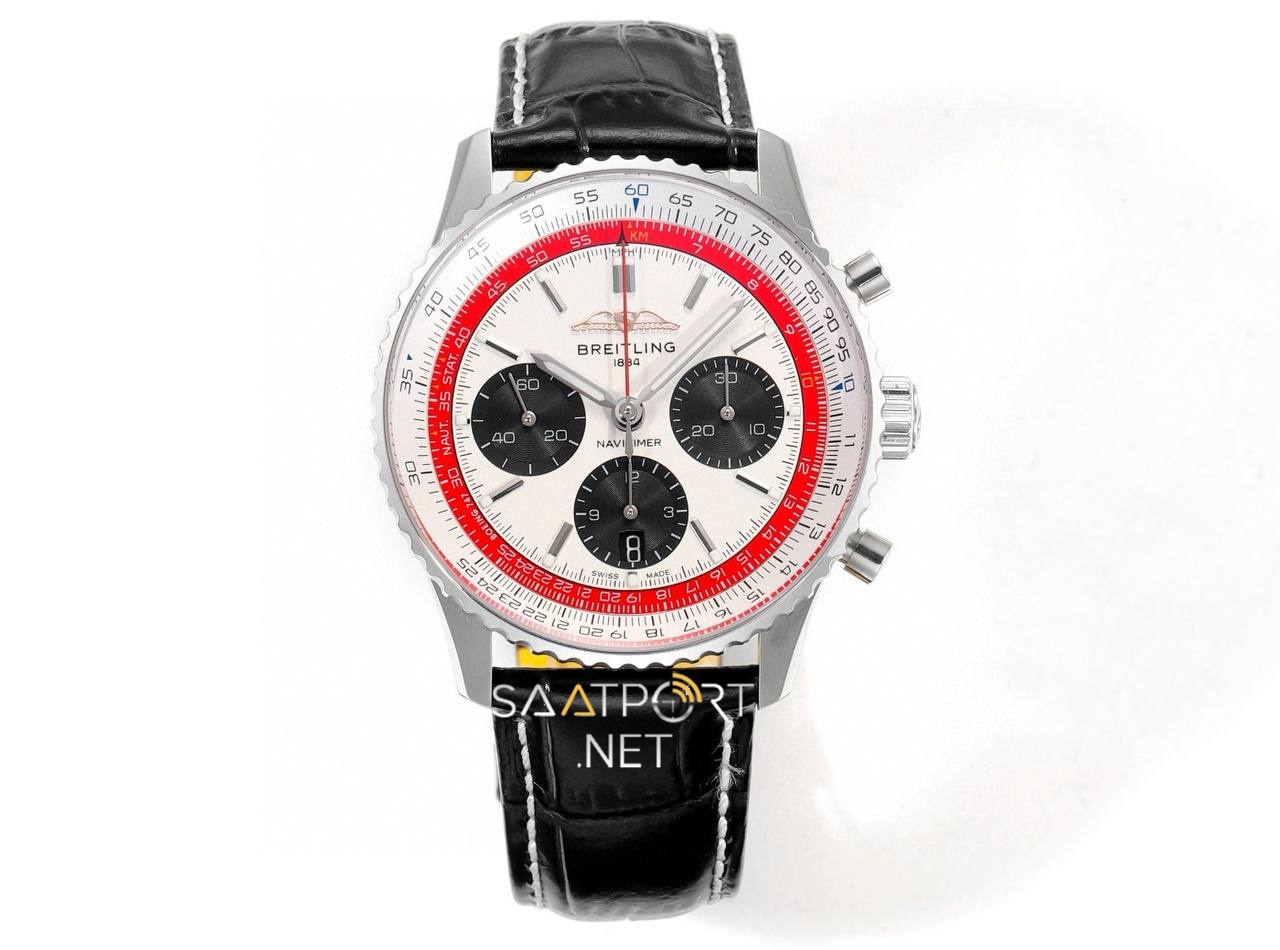 Breitling Navitimer 1 B01 White Red Chronograph 41 Eta