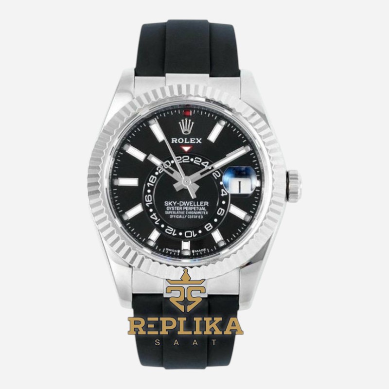 Rolex Sky Dweller 336239 Siyah Kadran 904L Kasa Oysterflex 9002 Super Clone ETA