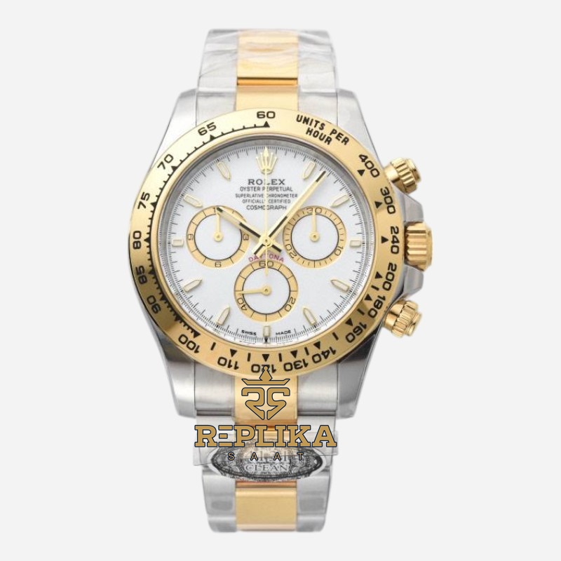 Rolex Daytona 126503 Two Tone 40mm Beyaz Kadran Clean 4131 Super Clone ETA