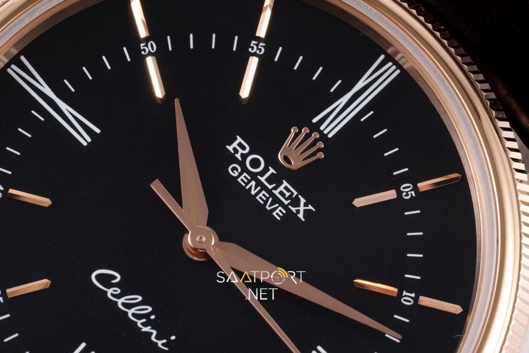 Rolex Cellini Time  Rose  Black 50509 Super Clone Eta Saat