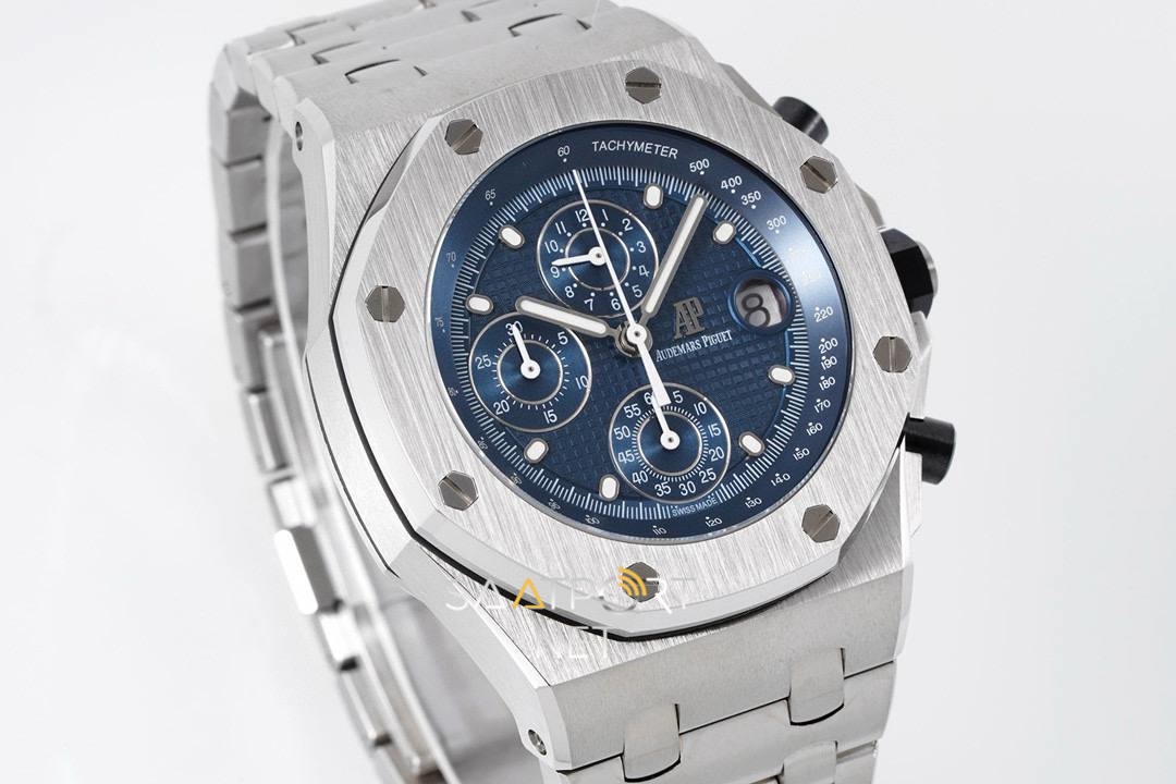 Audemars Piguet Royal Blue Dial Silver Chronograph 44mm Eta Saat