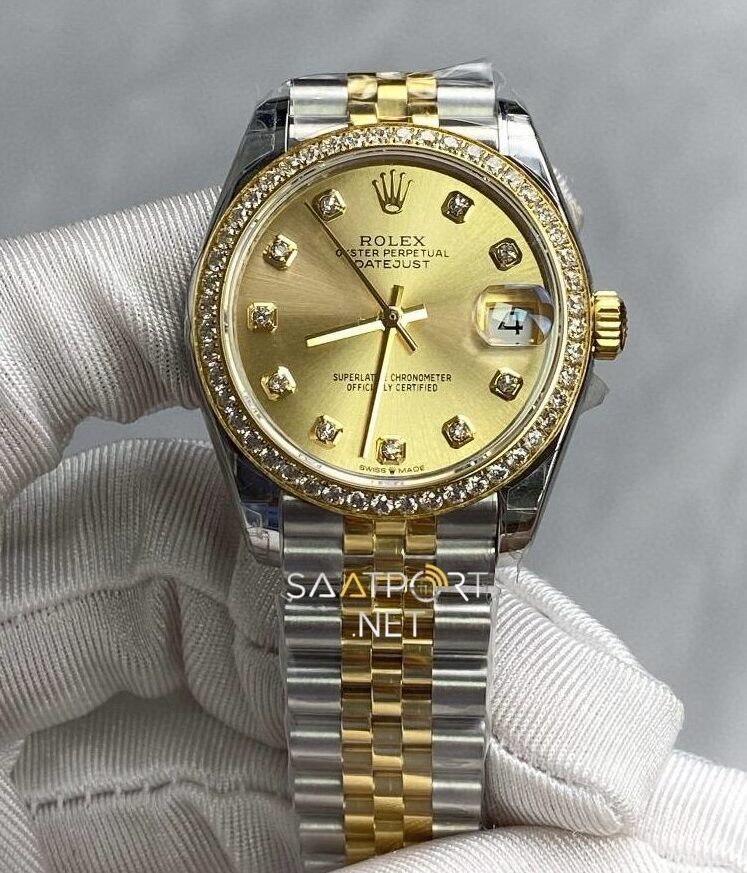 Rolex Datejust 31mm 116243CDJ Gold Dial Super Clone Eta