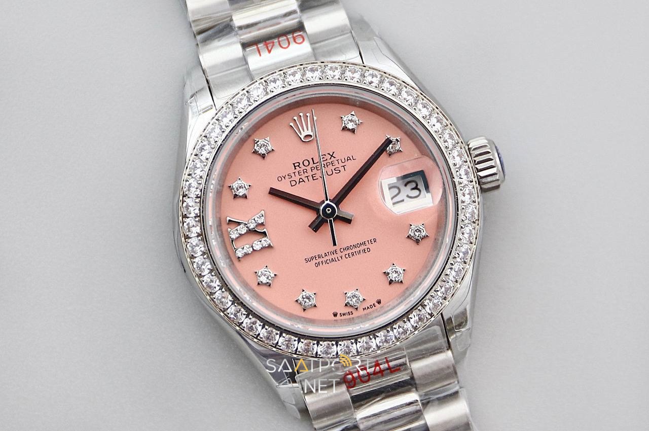 Rolex Datejust 28mm Pink Taşlı Bezel Eta