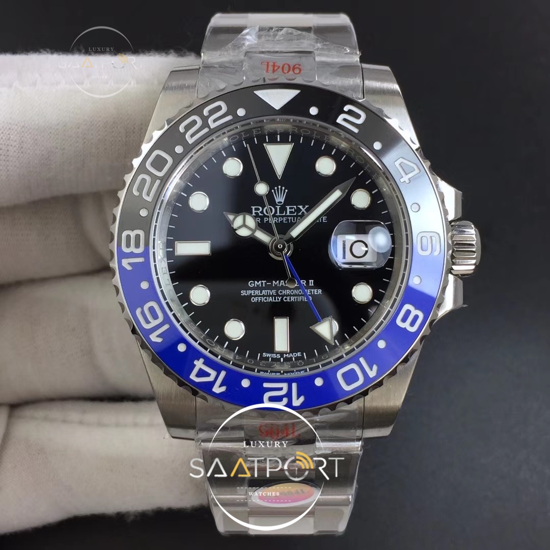 Rolex GMT-Master II 116710 Black Blue Ceramic 904L Steel Noob Super Clone 3187 ETA